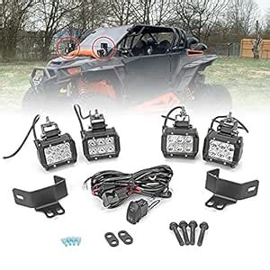 RZR 4 PCS LED Light Pods 18W & Spot Work Light Mounting Brackets for A ...