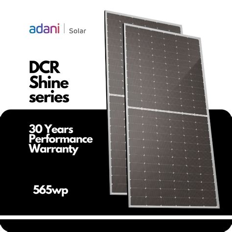 Adani Solar 565 Wp DCR Bifacial Halfcut Solar Panel with N-type TOPCon ...