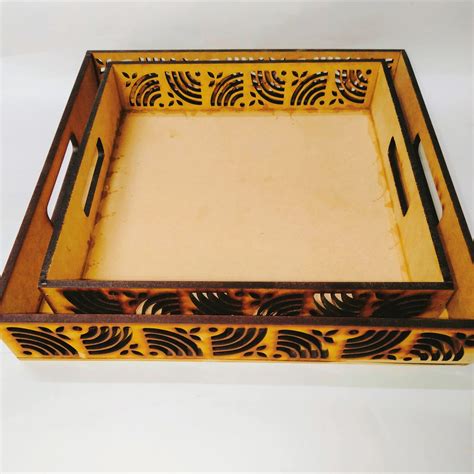 Laser Cutwork Serving Tray - Geometric