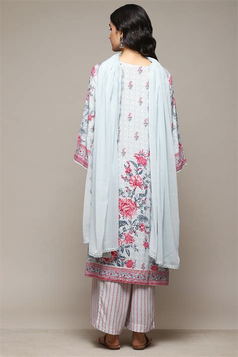 Steel Blue Rayon Straight Kurta Palazzo Suit Set