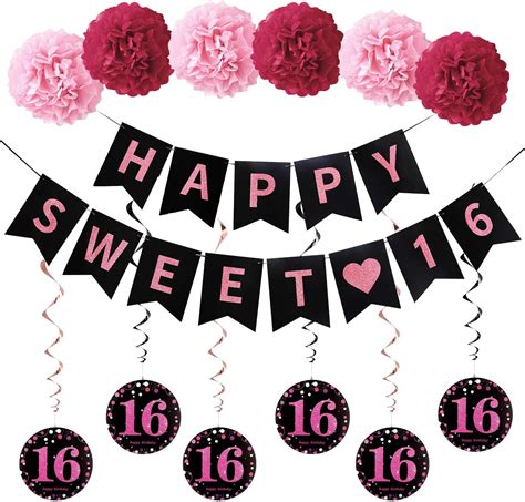 Excelloon 16th Birthday Party Decorations for Girls | Ubuy India