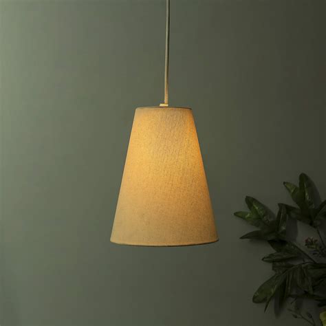 Buy Homesake® Beige, Fabric Hanging Cone Light, Pendant Ceiling Light ...