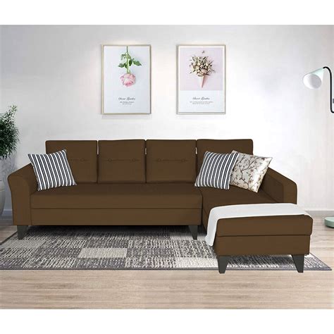 Adorn India Maddox Tufted L Shape 6 Seater Sofa Set (Right Hand Side)