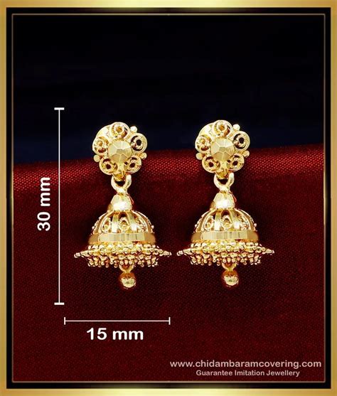 Buy Small Daily Use Gold Plated Jhumka Earrings Online