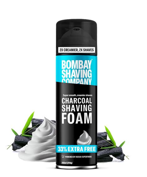 Bombay Shaving Company Charcoal Shaving Foam, 266 ml (33% extra) with ...