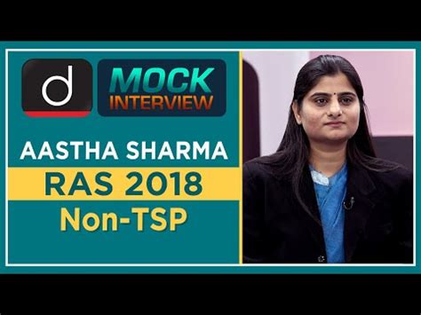 RAS Topper Aastha Sharma : Mock Interview I Drishti IAS English – Watch ...