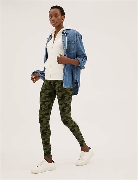 Buy Printed High Waisted Leggings at Marks & Spencer