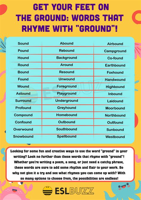 10 Words that Rhyme with Ground: A Fun Way to Learn English! - ESLBUZZ