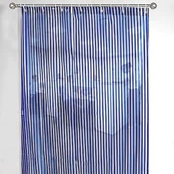 The Furnishing Tree Transparent AC Curtain with Blue Striped Pattern ...