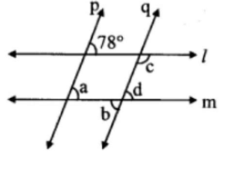 in the figure line l ll line m and line p ll line q. find the measures ...