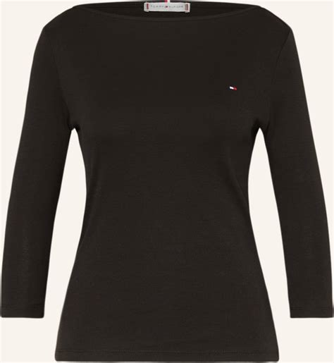 Tommy Hilfiger Three-Quarter Sleeve Boat Neck T-Shirt BLACK • Pris