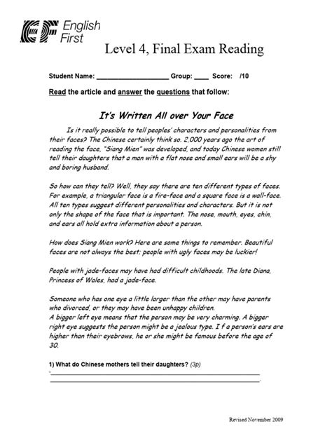 Image result for English Level 4 Test