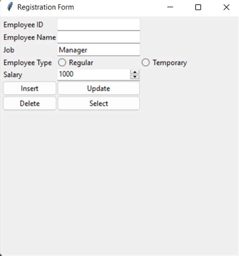 Image result for Registration Form in Python Using Tkinter Source Code
