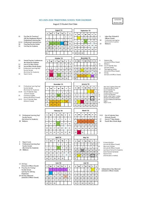Kanawha County Schools Calendar 2026-2027 [Academic Year]