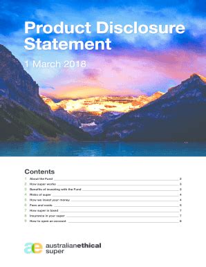 Fillable Online Product Disclosure Statement - Australian Ethical Fax ...