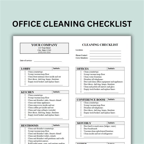 Office Cleaning Checklist