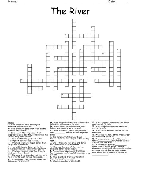 Stratfords River Crossword - prntbl.concejomunicipaldechinu.gov.co