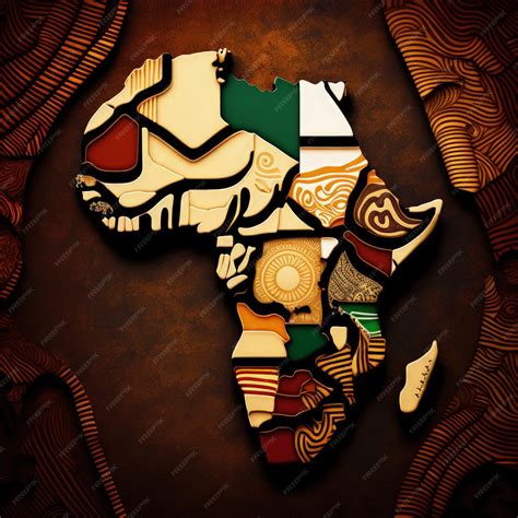Premium Photo | Africa map illustration with African colors black history month Generative AI