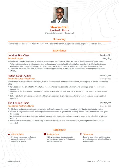 5 Aesthetic Nurse Resume Examples & Guide for 2023