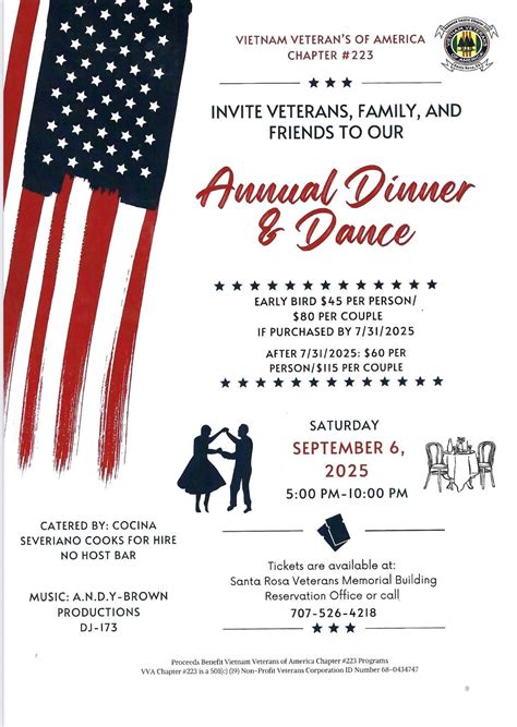Fundraiser Annual Dinner & Dance, Santa Rosa Veterans Memorial Hall, 6 ...