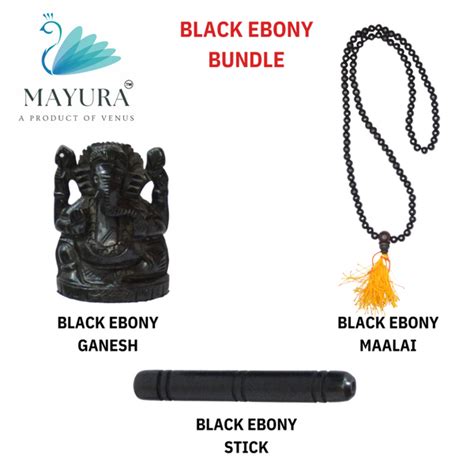 Buy Black Ebony Bundle with Karungali Malai, Stick, and Ganesh at ...