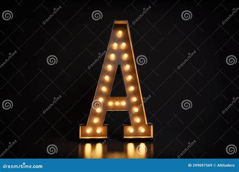 Letter a, Marquee Lights Style, on White Background Stock Illustration ...