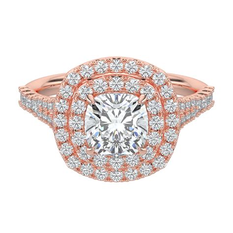 Dual Halo LGD Solitaire Ring-Rose Gold – The Goldvine
