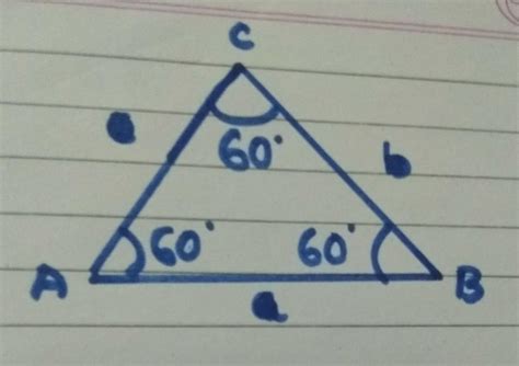 Angle a 60° ,angle b=60, angle c=60. find the measure of three angles ...