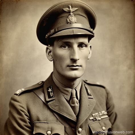 Siegfried Sassoon in Military Uniform | Stable Diffusion Online