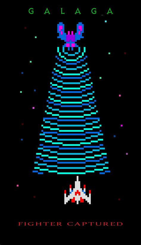 Download Galaga Fighter Captured Arcade Game Wallpaper | Wallpapers.com