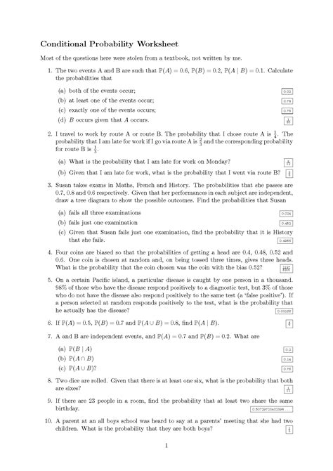 Image result for Conditional Probability Practice