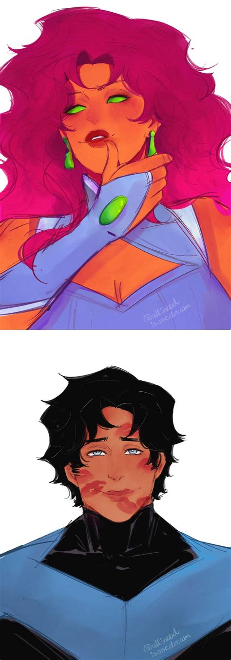 Starfire and Nightwing in 2025 | Teen titans fanart, Dc comics artwork ...