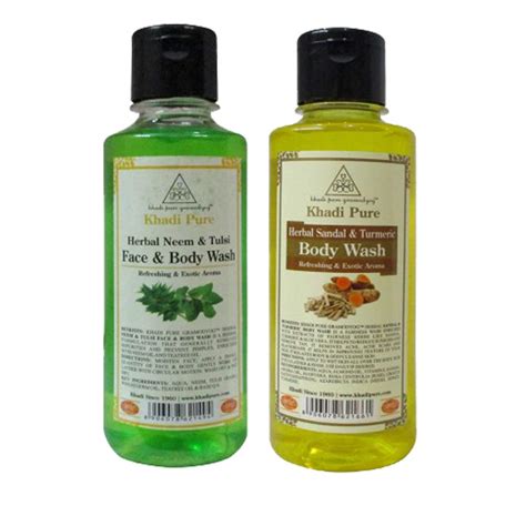 Buy Khadi Pure Neem Tulsi & Sandal Turmeric Body Wash, 210 ml (Pack of ...