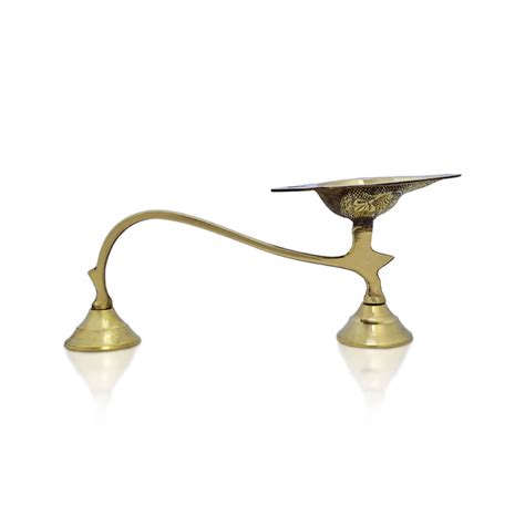 Giri - Brass Aarti Diya With Handle | Camphor Burner | Puja Aarti