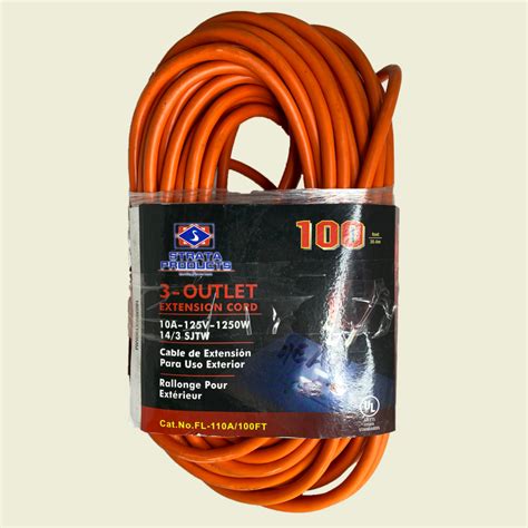 Strata 3-Outlet 100ft Extension Cord • Samaroo's Materials & General LTD