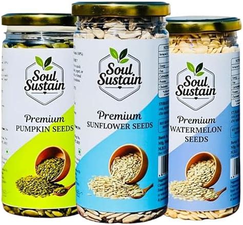 SoulSustain Pumpkin Sunflower Watermelon Seeds Pack of 3 | Raw Super ...