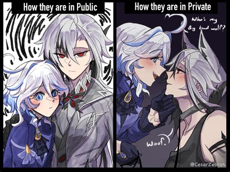 furina and arlecchino (genshin impact) drawn by cesar_zebrah | Danbooru