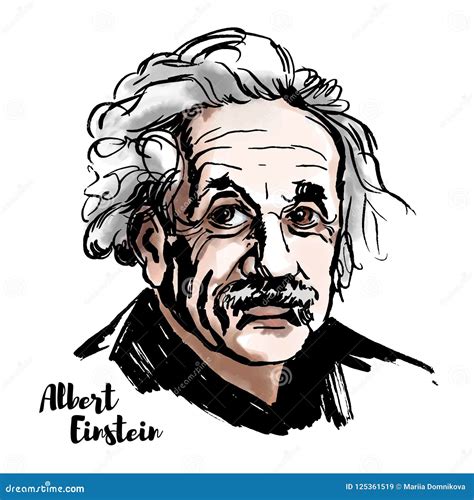 Albert Einstein Portrait editorial stock image. Illustration of ...