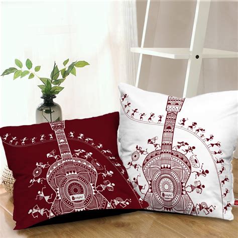 Buy Warli Themed Printed Cushions From Indigifts.