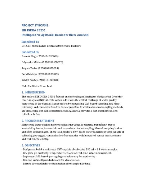 Intelligent Navigational Drone for River Analysis - SIH INDRA 25251 ...