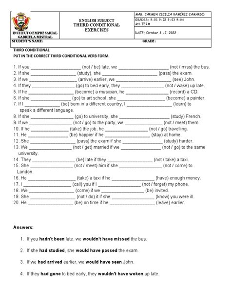 Image result for Third Conditional Practice