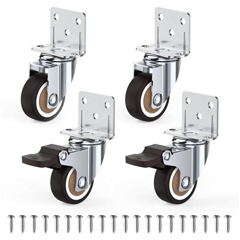 HOLKIE Side Mount Casters Wheels 32 mm with Heavy Duty Thickened L ...