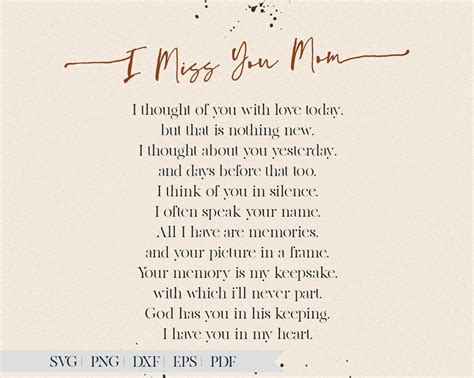 Missing You Mom Poems
