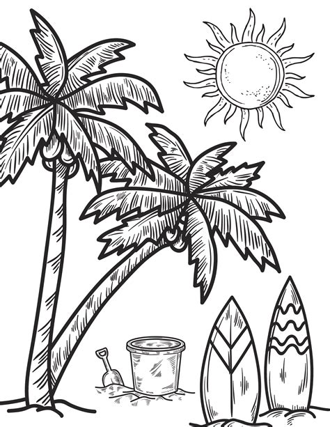 Free Printable Beach Coloring Pages for Kids and Adults