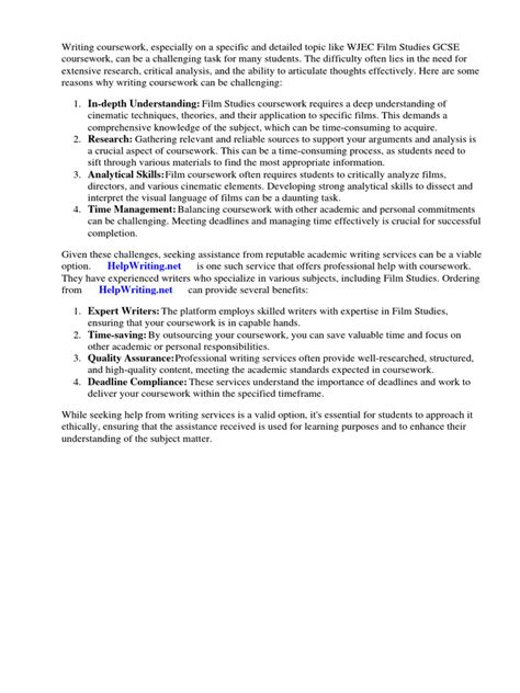 Image result for GCSE Coursework Examples W5