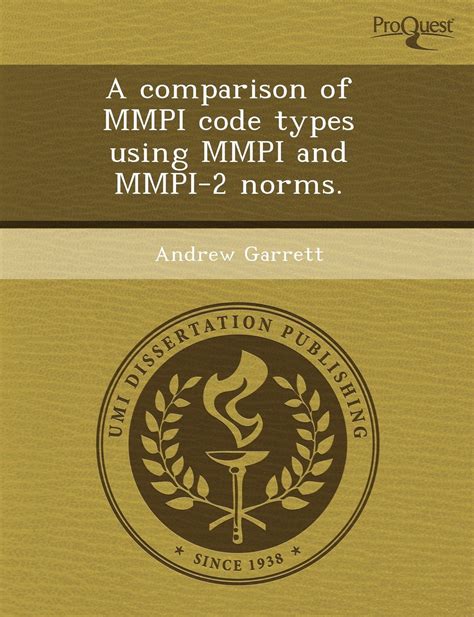 Buy A Comparison of MMPI Code Types Using MMPI and MMPI-2 Norms Book ...