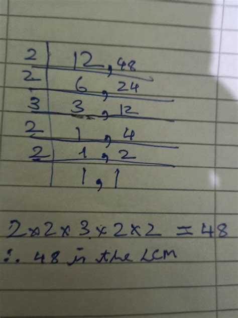 what is the LCM of 12 and 48 with solutionsAnd please send also ...