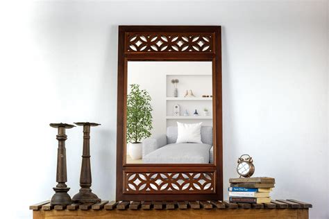 MIRAL INDIA Pinjrakari jali teakwood mirror