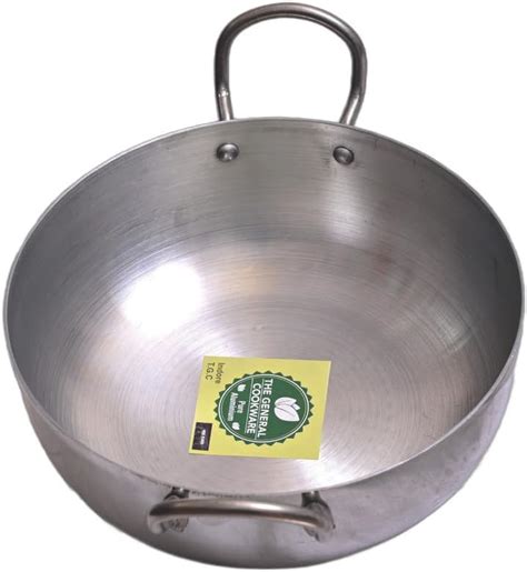 THE GENERAL COOKWARE Aluminium Induction Base Kadhai with Stainless ...