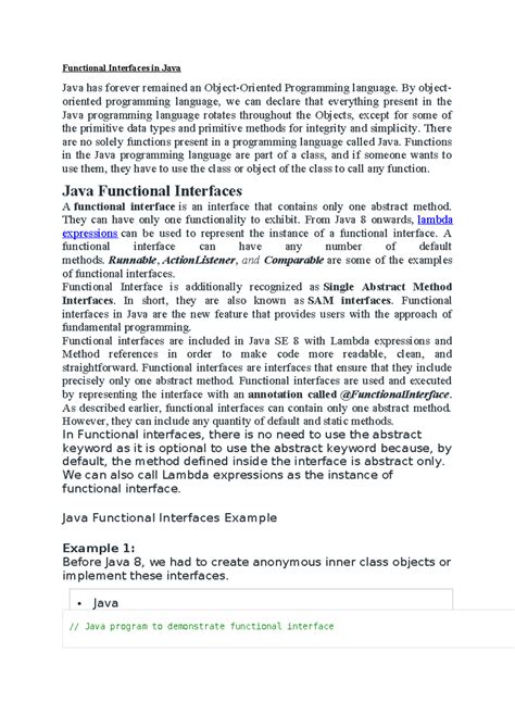 Functional Interfaces in Java(UNIT3) - Functional Interfaces in Java ...